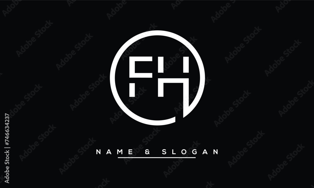 FH, HF, F, H Abstract Letters Logo Monogram FH, HF, F, H Abstract Letters Logo Monogram