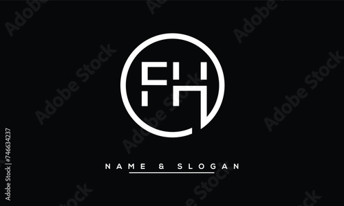 FH,  HF,  F,  H  Abstract  Letters  Logo  Monogram