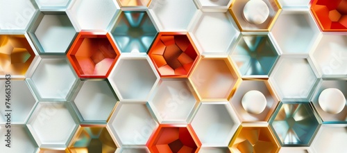 seamless hexagon based pattern in the style of gradient color blends Generative AI