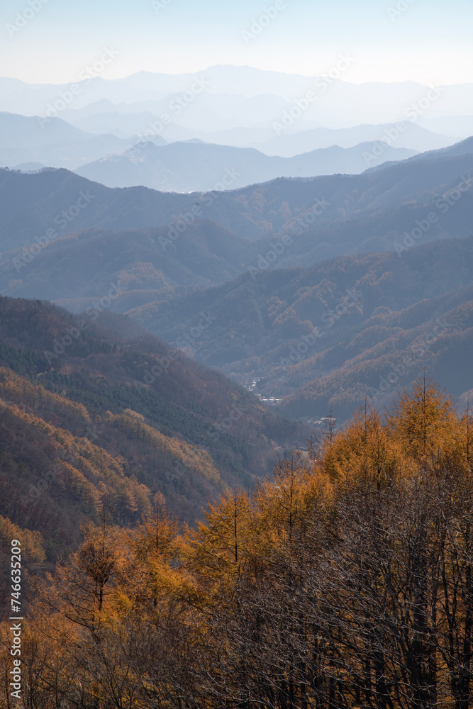 View of the autumn mountains