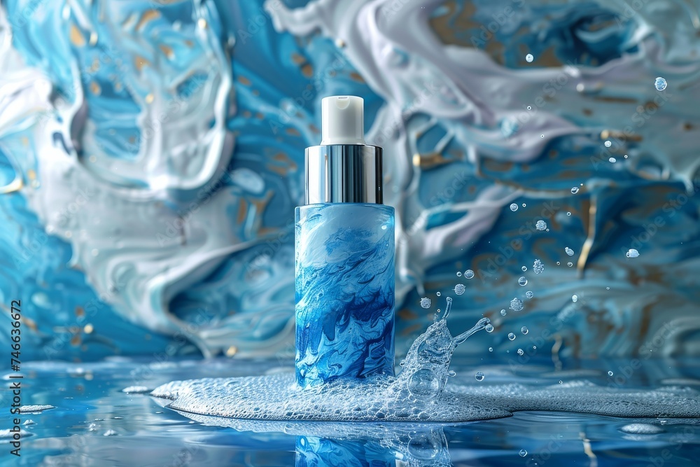 Facial skin skin care cream. Skincare treatment products: background lotion, skincare smile gel, oil, pipette with reversing signs of aging serum and relaxation jar pot Facial skin skin care cream. Skincare treatment products: background lotion, skincare smile gel, oil, pipette with reversing signs of aging serum and relaxation jar pot