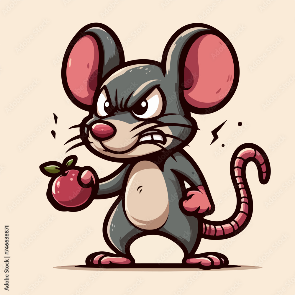 vector style angry cute rat mascot vector style angry cute rat mascot
