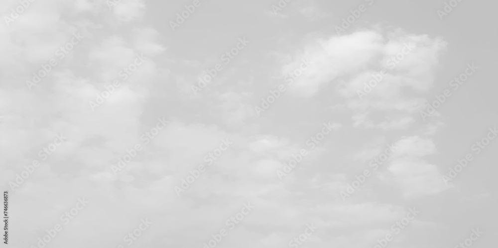 Grey sky with white clouds. Beautiful grey and white sky background textures.  White cloud in the sky. View on a soft white fluffy cloud as background. Cloudy sky, white clouds, 