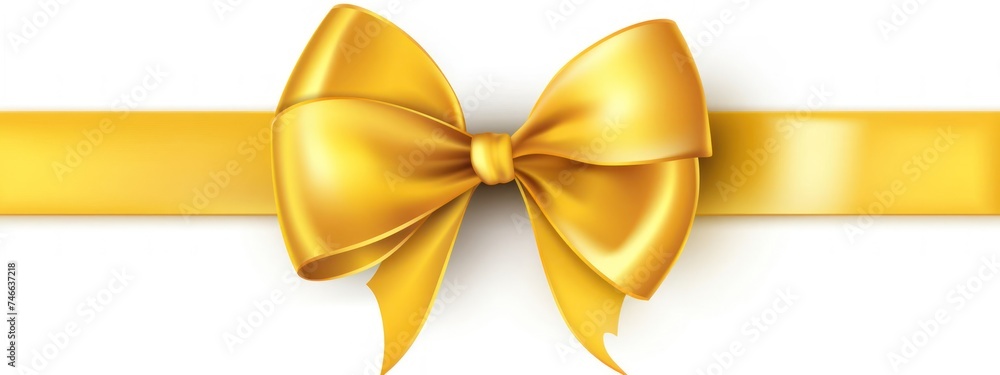 Gold Ribbon Tied With Bow Generative AI Gold Ribbon Tied With Bow Generative AI