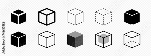 Vector isolated Cube icon set