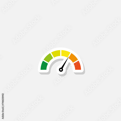 Speedometer sticker isolated on gray background