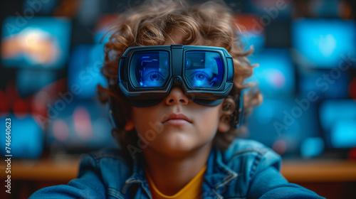 Neon Dreams Kid in Augmented Reality Glasses
