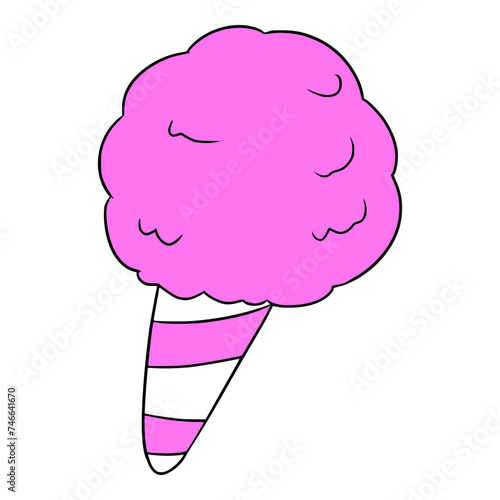 sweet pink cotton candy illustration hand drawn isolated vector