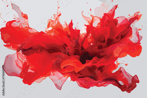 an abstract image in red and purple and pink on a matte white background