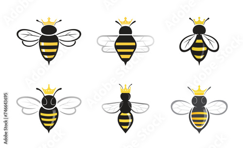 Creative Queen bees collection logo vector symbol illustration
