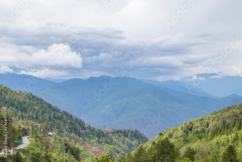 Landscape of the high mountain range at dirang arunachal pradesh northeastern India.The main highway under construction and maintenance through the hmalyas connecting assam with tawang as seen near di © Rahul