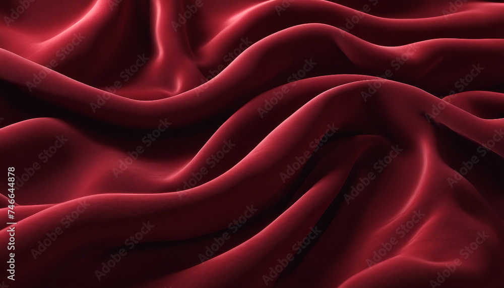 Obraz premium Red velvet. Fabric texture. Red velvet. Folds of velvet cloth