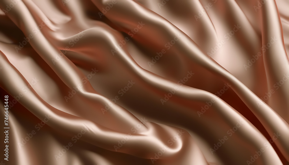 Fabric texture. Shiny silk. Folds of beige silk cloth Fabric texture. Shiny silk. Folds of beige silk cloth
