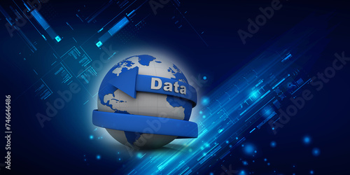 Photography 3d rendering Database storage network concept