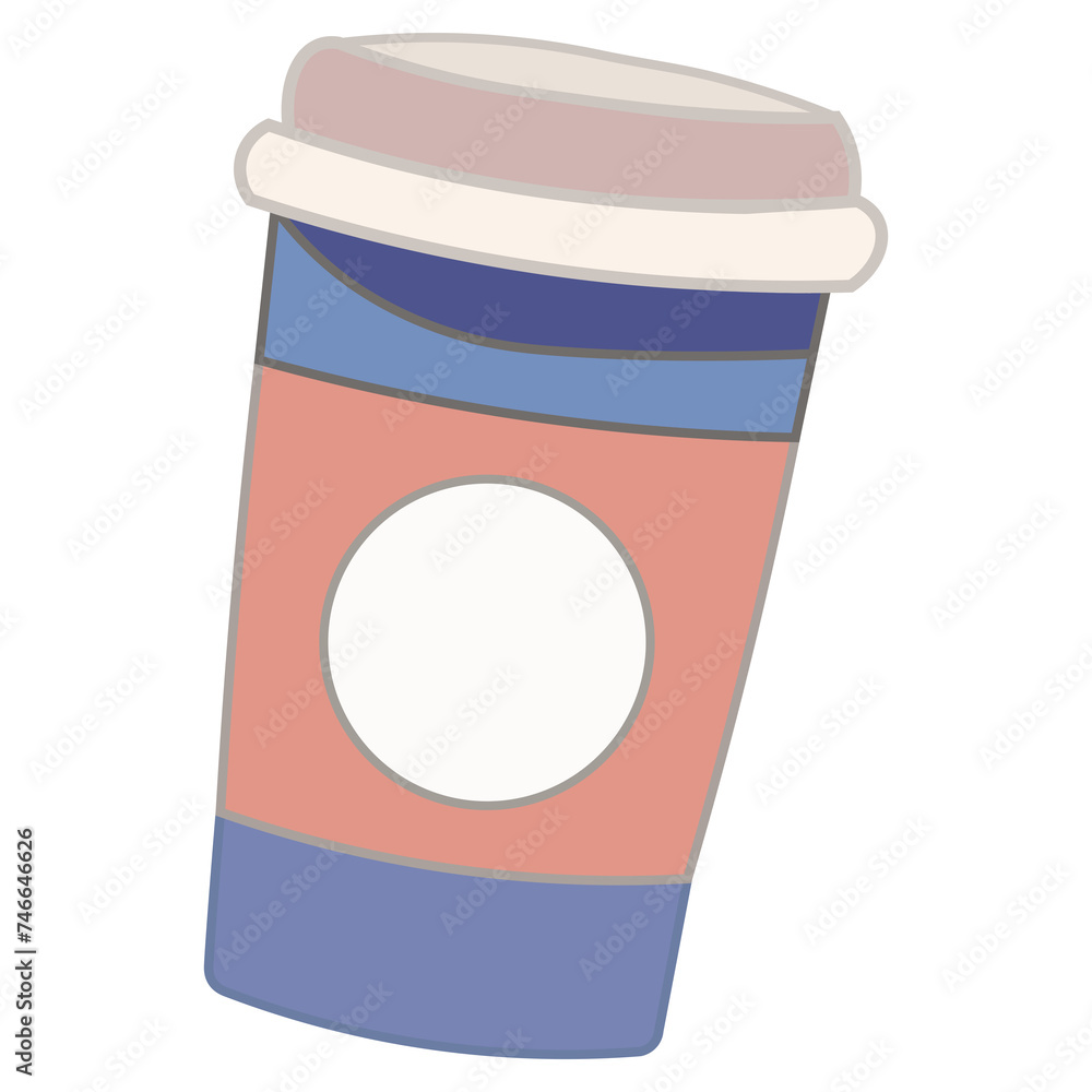 Glass of milk shake or coffee. Intermediate Cup illustration in cores with space for logo Glass of milk shake or coffee. Intermediate Cup illustration in cores with space for logo