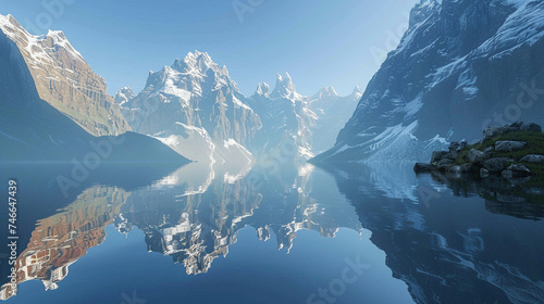 Majestic Mountains Reflecting in Tranquil Alpine Lake