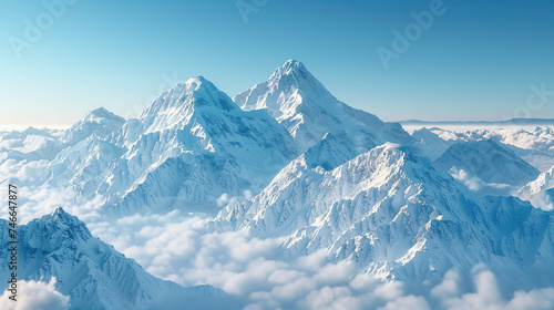 Majestic Snow-Capped Mountain Range