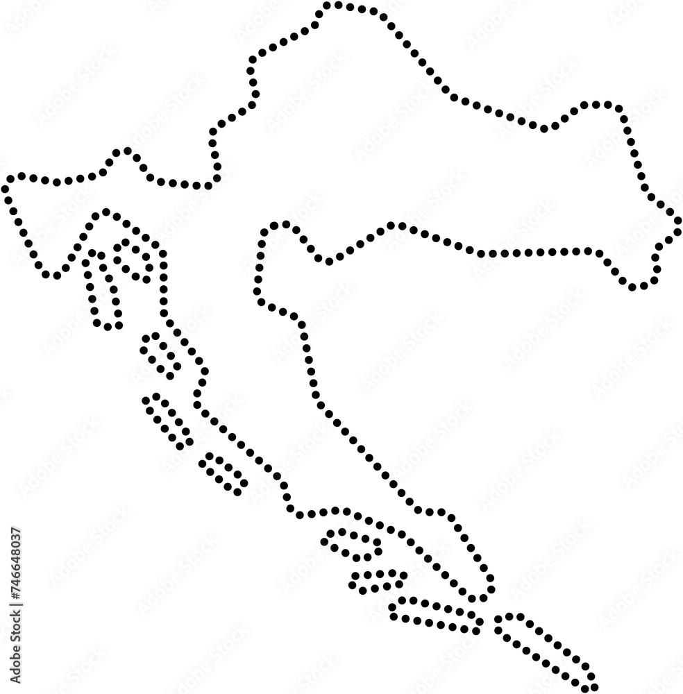 dot line drawing of croatia map.