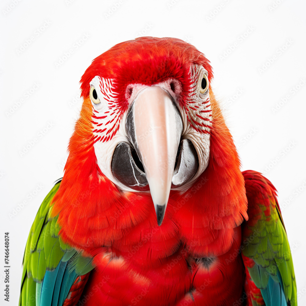 Fototapeta premium photo of a parrot on a white background сreated with Generative Ai