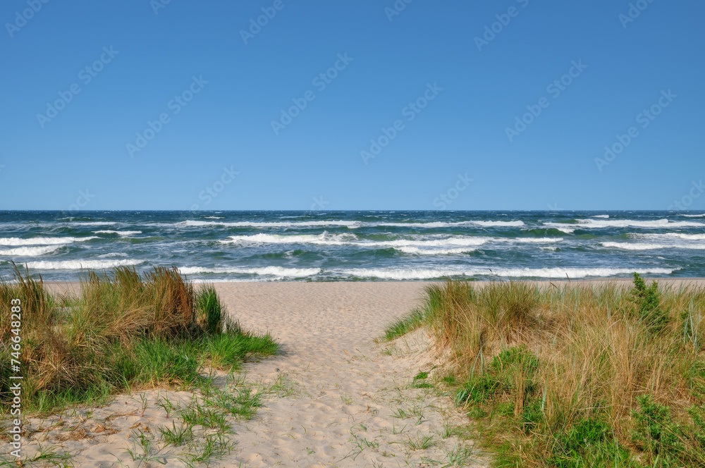 stormy Weather at Beach of Baabe on Ruegen,Baltic Sea,Mecklenburg-Vorpommern,Germany