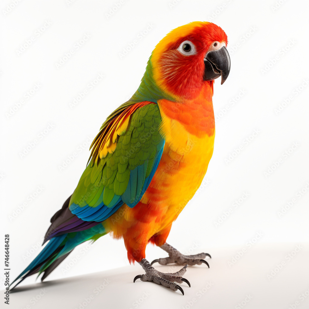 Obraz premium photo of a parrot on a white background сreated with Generative Ai