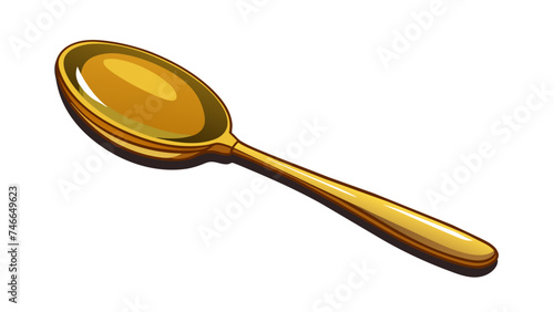 gold spoon isolated on white background.