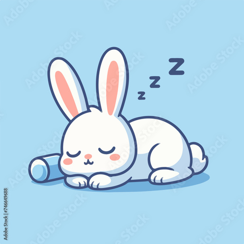 vector style sleeping bunny cute mascot