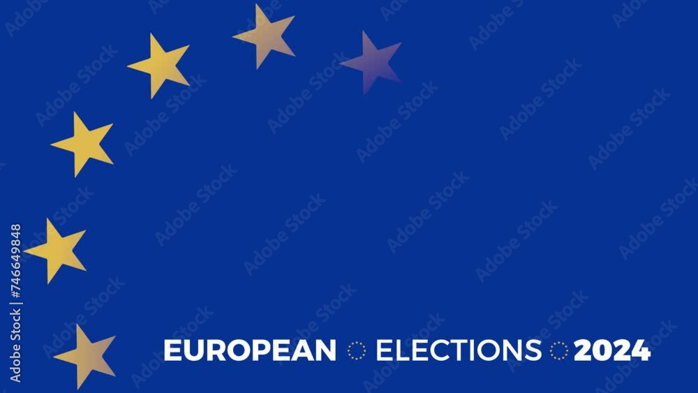 Elections in europe, text with flag. Animated illustration of european union voting concept. Elections in europe, text with flag. Animated illustration of european union voting concept.