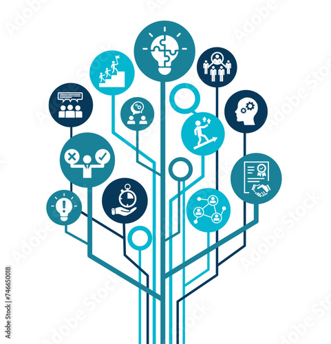 Soft skills icon set. Containing communication, empathy, assertiveness, personality, problem-solving, creativity, punctuality and work ethics icons. Solid icons vector collection. EPS 10