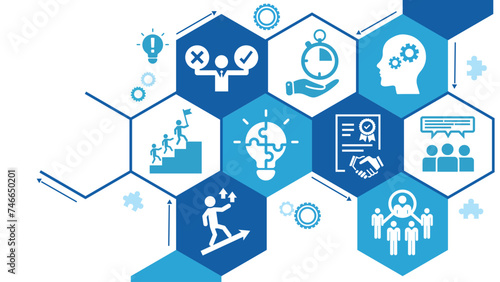 Soft skills icon set. Containing communication, empathy, assertiveness, personality, problem-solving, creativity, punctuality and work ethics icons. Solid icons vector collection. EPS 10