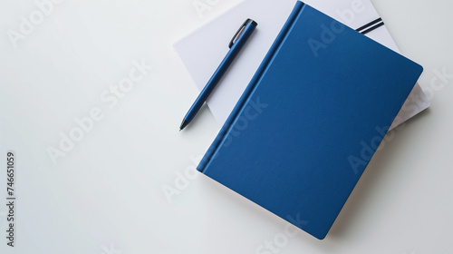 Blue notebook.