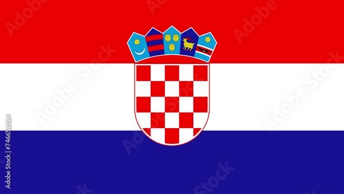 Animated illustration of Croatian flag for background in flat design photo
