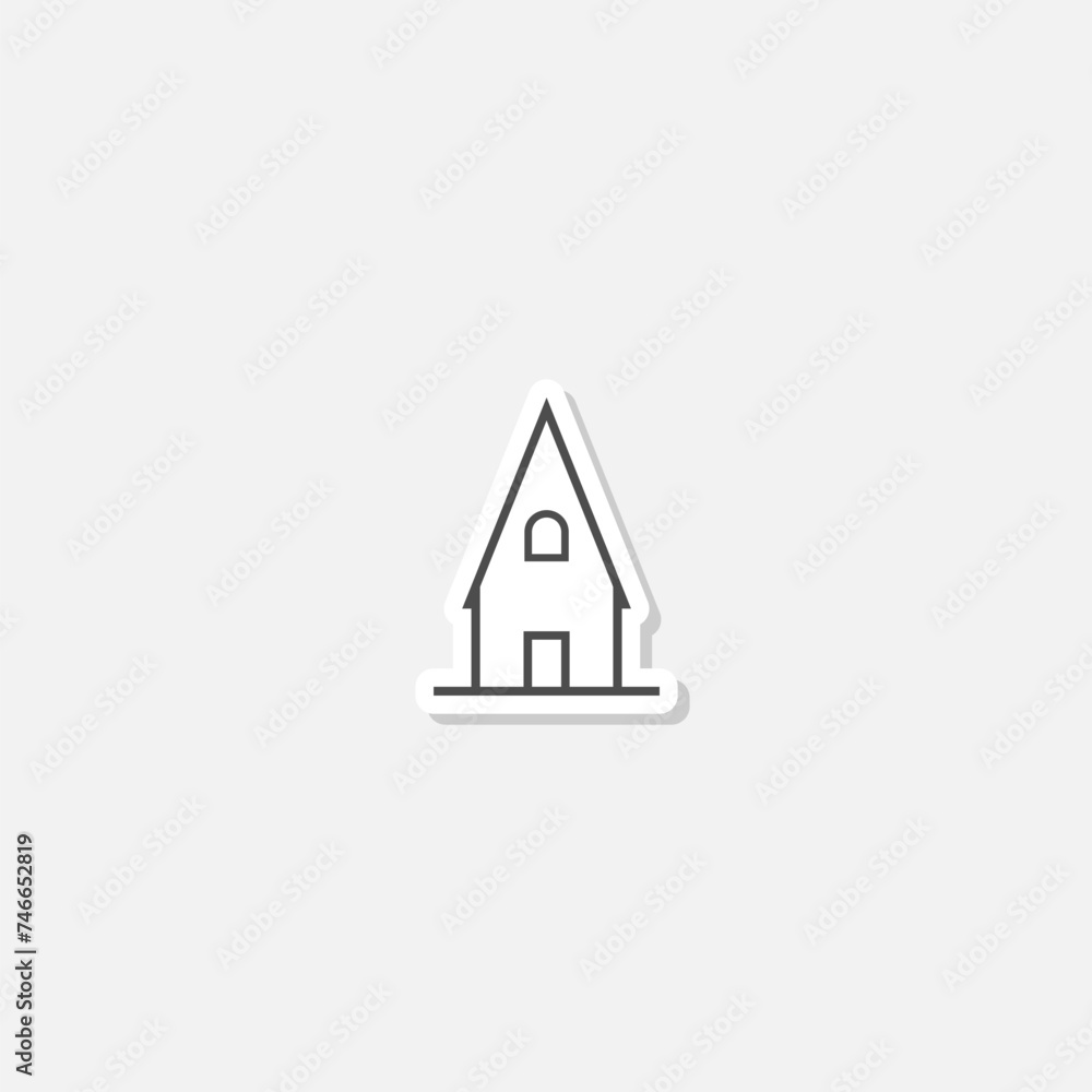 House simple icon sticker isolated on gray background House simple icon sticker isolated on gray background