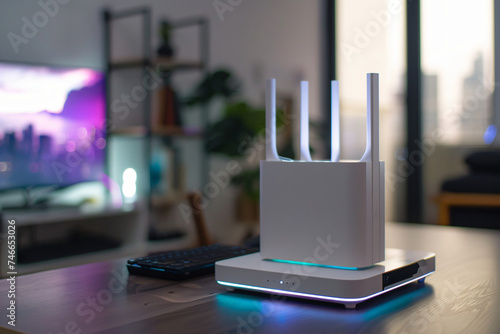 Next-Gen Connectivity: Modern 5G Router for High-Speed Home Networks. Generative AI.