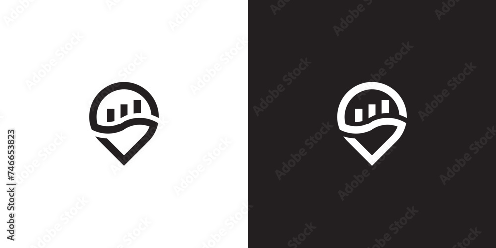 building logo with location pin marker concept. logo and business card template inspiration building logo with location pin marker concept. logo and business card template inspiration