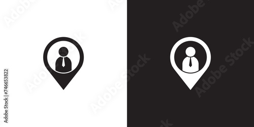 Person geotag or location pin logo icon design photo