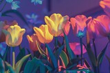 bouquet of holographic tulips flowers