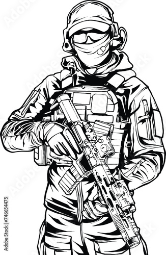 vector tactical soldier us army