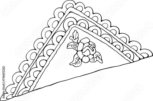 Napkins illustration. Set of table-napkins cartoon hand drawn abstract elements