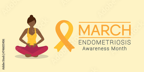 national endometriosis awareness month march info graphic vector illustration