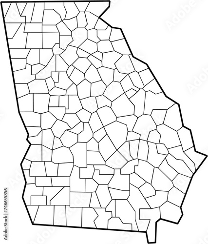 outline drawing of georgia state map. photo