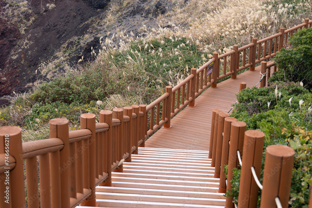 wooden stairways on the island