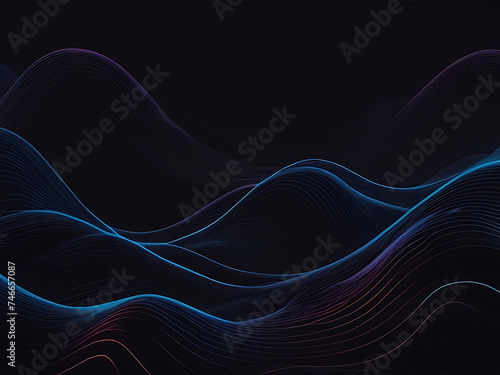 Dark background line wave ai generator