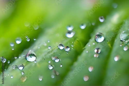 Closeup view of the leaves, water drops on them,