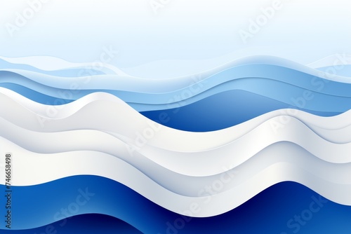 Abstract blue and white swirling waves background with copy space for text or design element