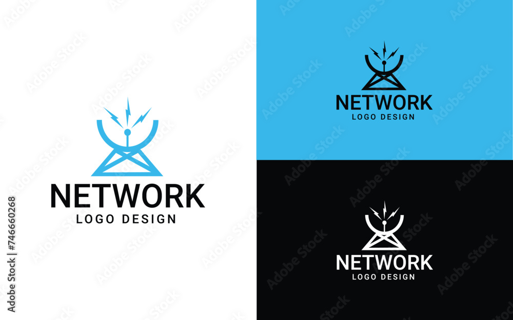 network icon design, abstract logo design, logo template, television icon, branding,