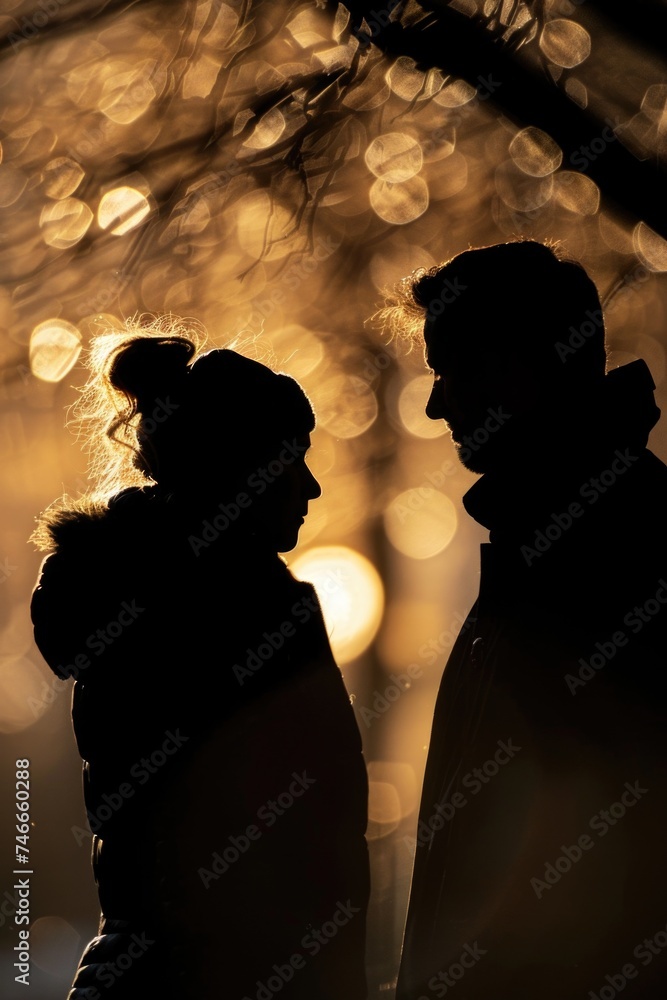 A man and a woman standing next to each other. Suitable for relationship and teamwork concepts A man and a woman standing next to each other. Suitable for relationship and teamwork concepts