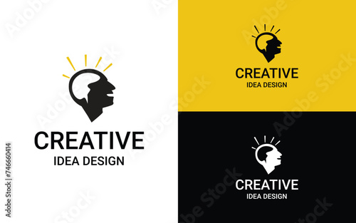 illustration of an idea, symbol of idea icon, creative mind logo, mind, idea logo design, 