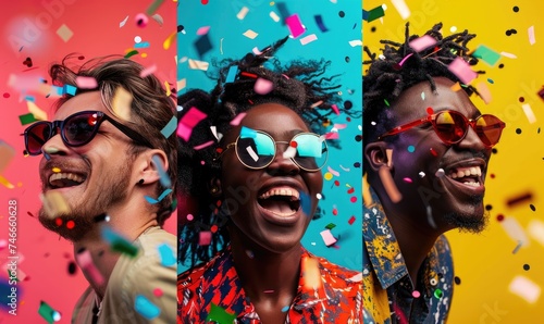 Happy diverse people celebr...