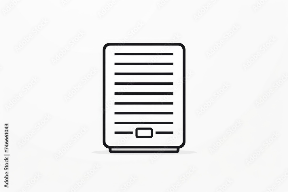 Simple black and white icon of a document, suitable for various design projects Simple black and white icon of a document, suitable for various design projects